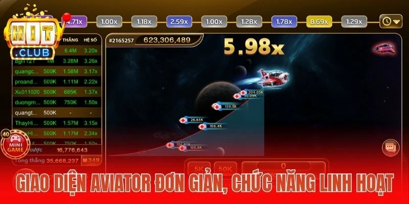 Giao diện Aviator đơn giản, chức năng linh hoạt
