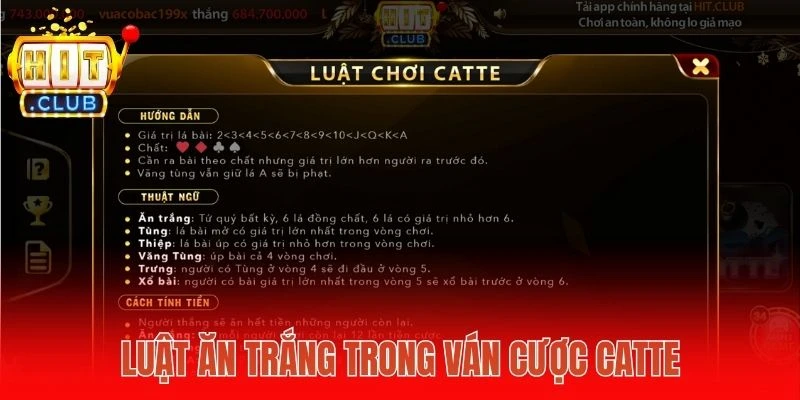 Luật ăn trắng trong ván cược Catte