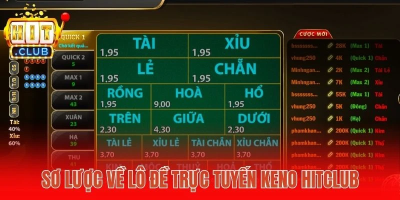 Sơ lược về lô đề trực tuyến Keno Hitclub